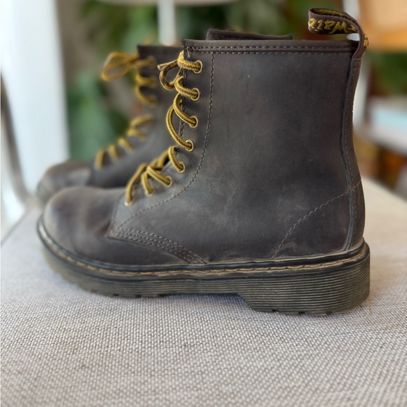 Dr. Martens 1460 J Youth Boots – Brown Leather Lace Up, Size US 3 - Picture 1 of 6